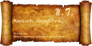 Mantsch Teodóra névjegykártya